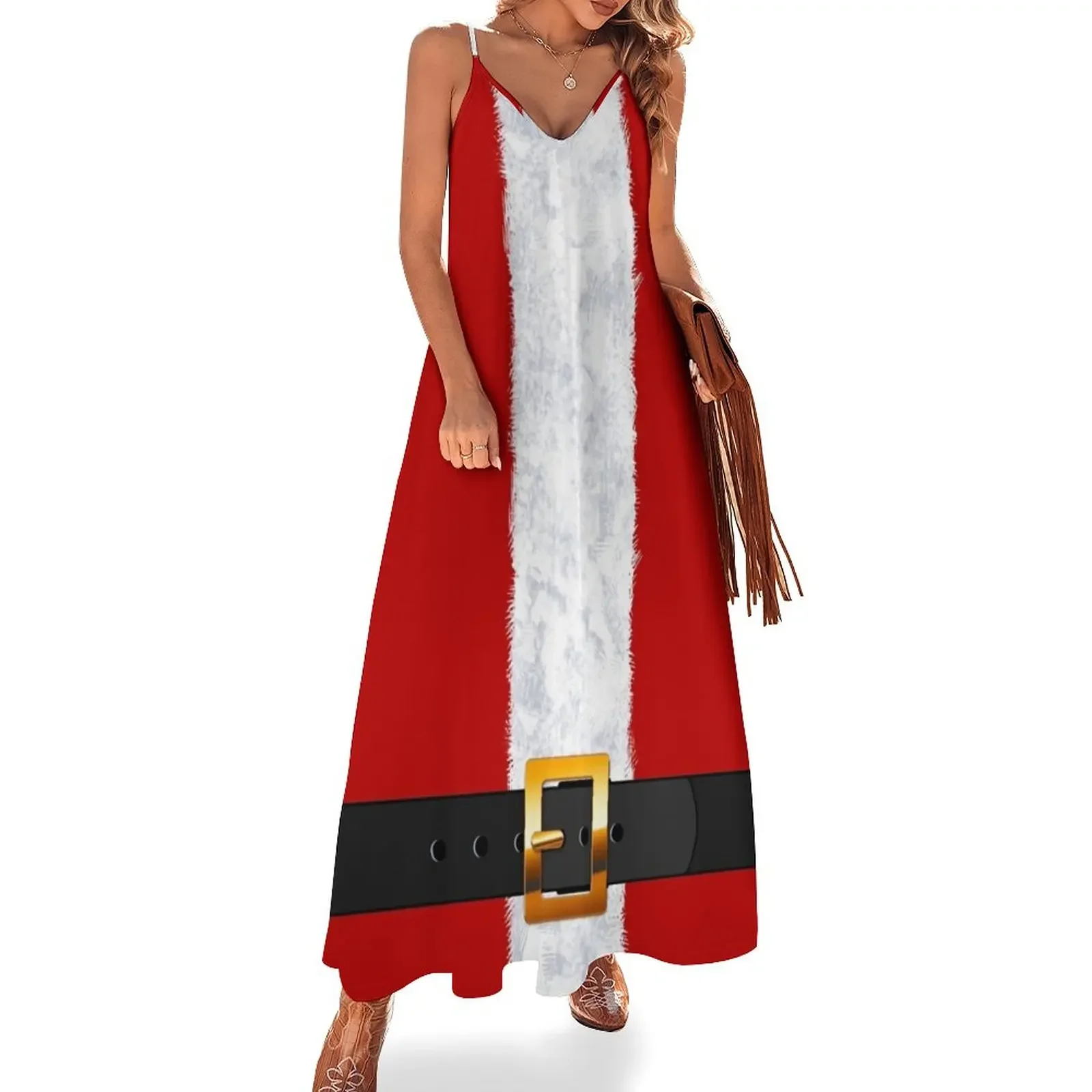 

Santa Claus Suit Fashion Statement Sleeveless Dress summer dress evening dresses women evening dresses ladies Dress