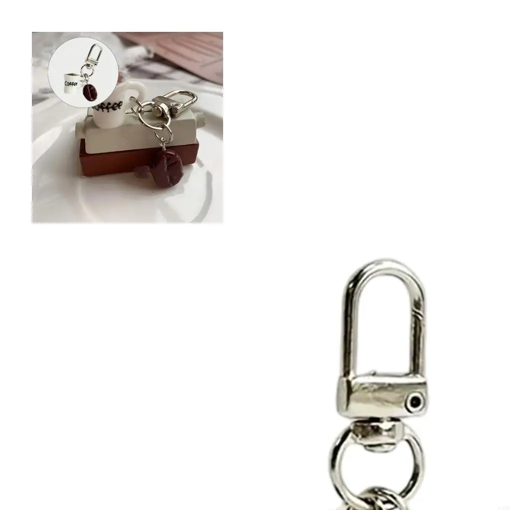 Coffee Themed Holder Ergonomic Resin Keychain Functional Accessory For Home Office Travel