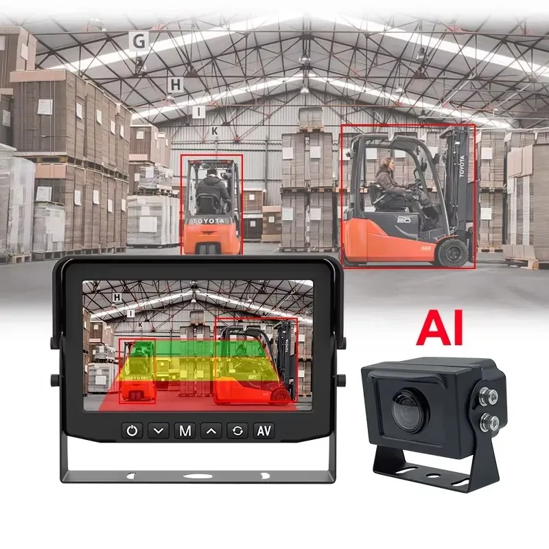 Hot Sale 12V 24V Forklift Reverse Collision System Pedestrian Safety Alert Warning AI Camera Forklift Proximity Detector