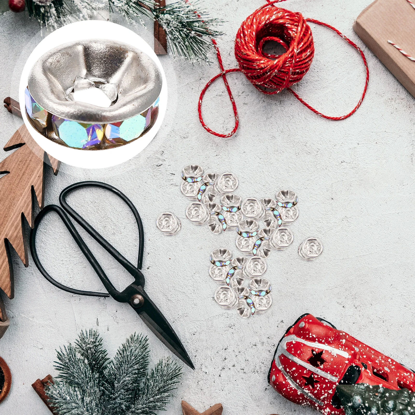 

200 шт., бусины-разделители из сплава Rondelle со стразами, тонкое мастерство, красивый внешний вид, свободные бусины ручной работы, сделай сам