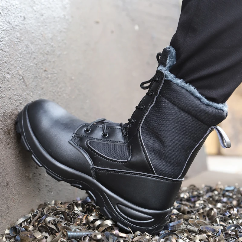 Botas de seguridad para el trabajo para hombre, zapatos de trabajo a prueba de perforaciones, antigolpes botas de combate del desierto, zapatos