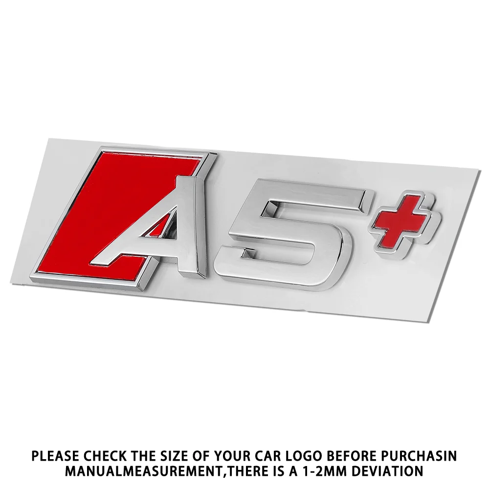 1pc 3D Aluminium für AUDI A3 A4 A5 A6 A7 A8 A3+ A4+ A5+ A6+ A7+ A8+ Auto Brief Hinten Stamm Stoßstange Emblem Aufkleber Schwanz Abzeichen Aufkleber