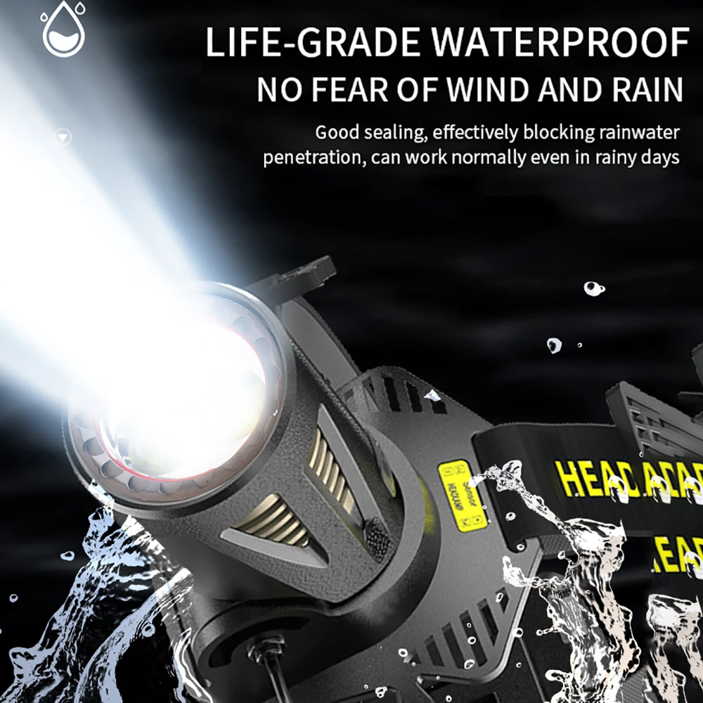 XHP360 30W Shot Long 1500meter Powerful Sensor LED Headlamp USB Rechargeable Headlight Fishing Camping Fishing Waterproof Torch