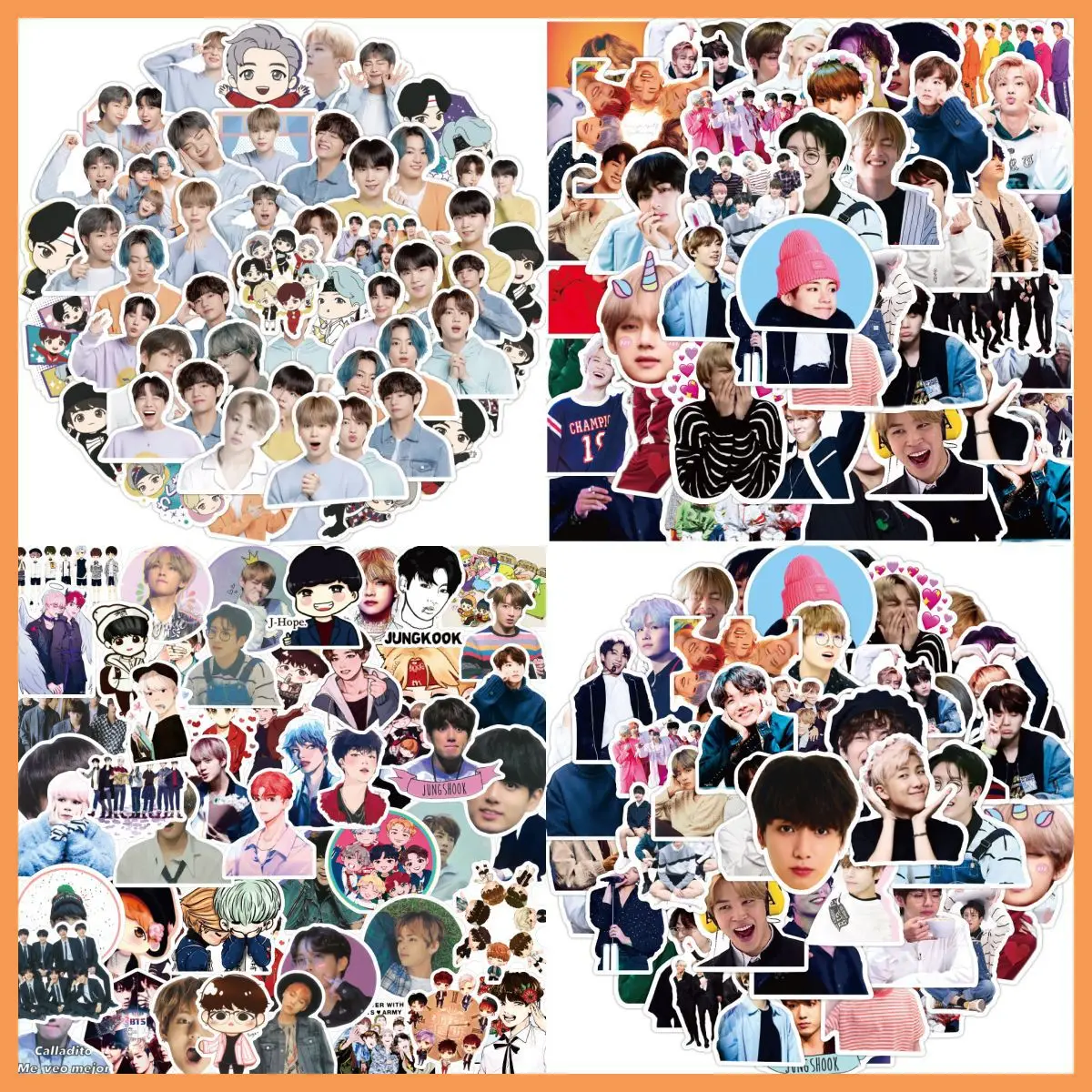 Набор классических мультяшных граффити-стикеров Line Friends BTS (50-60 шт.) для декора: стиральных машин, ноутбуков, скейтбордов. Отличный подарок.