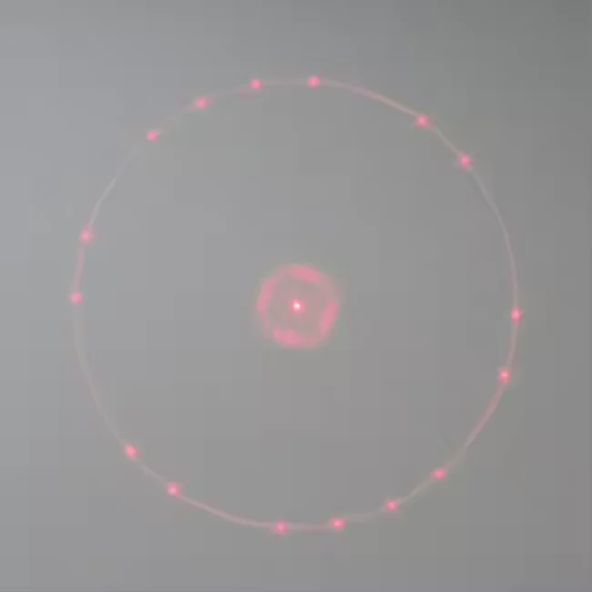 وحدة ليزر DOE 16 18 نقطة دائرية حمراء 650 نانومتر 100 ميجا واط أضواء جهاز عرض ليزر