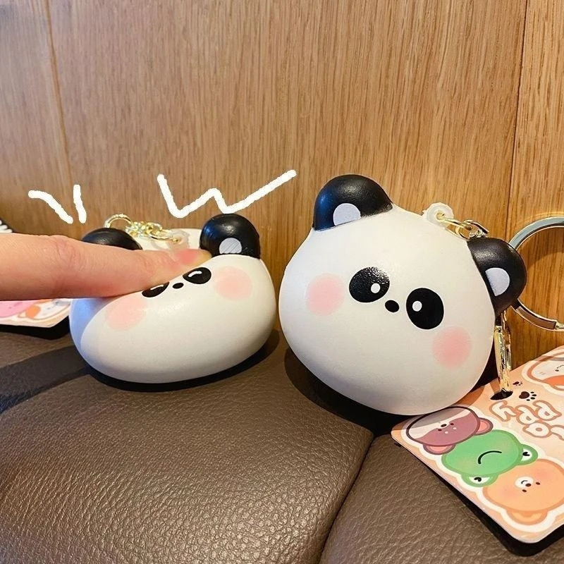 Kawaii Panda Doll Keychain Slow Rising Stress Relief Toy Fidget Antistress Ball Anti Anxiety PU Squishy Toy Car Bag Decoration