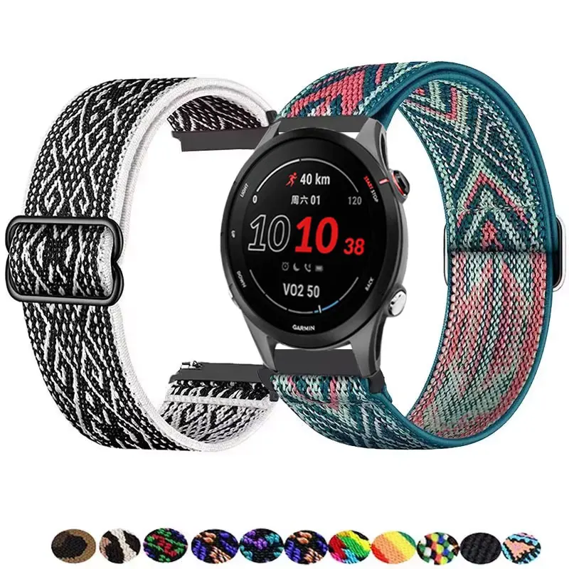 

20mm 22mm Strap For Garmin Venu 3 2/SQ 2 Plus Elastic Nylon Band Forerunner 265 255 165 168 245 Music Vivoactive 4 5 3 Bracelet