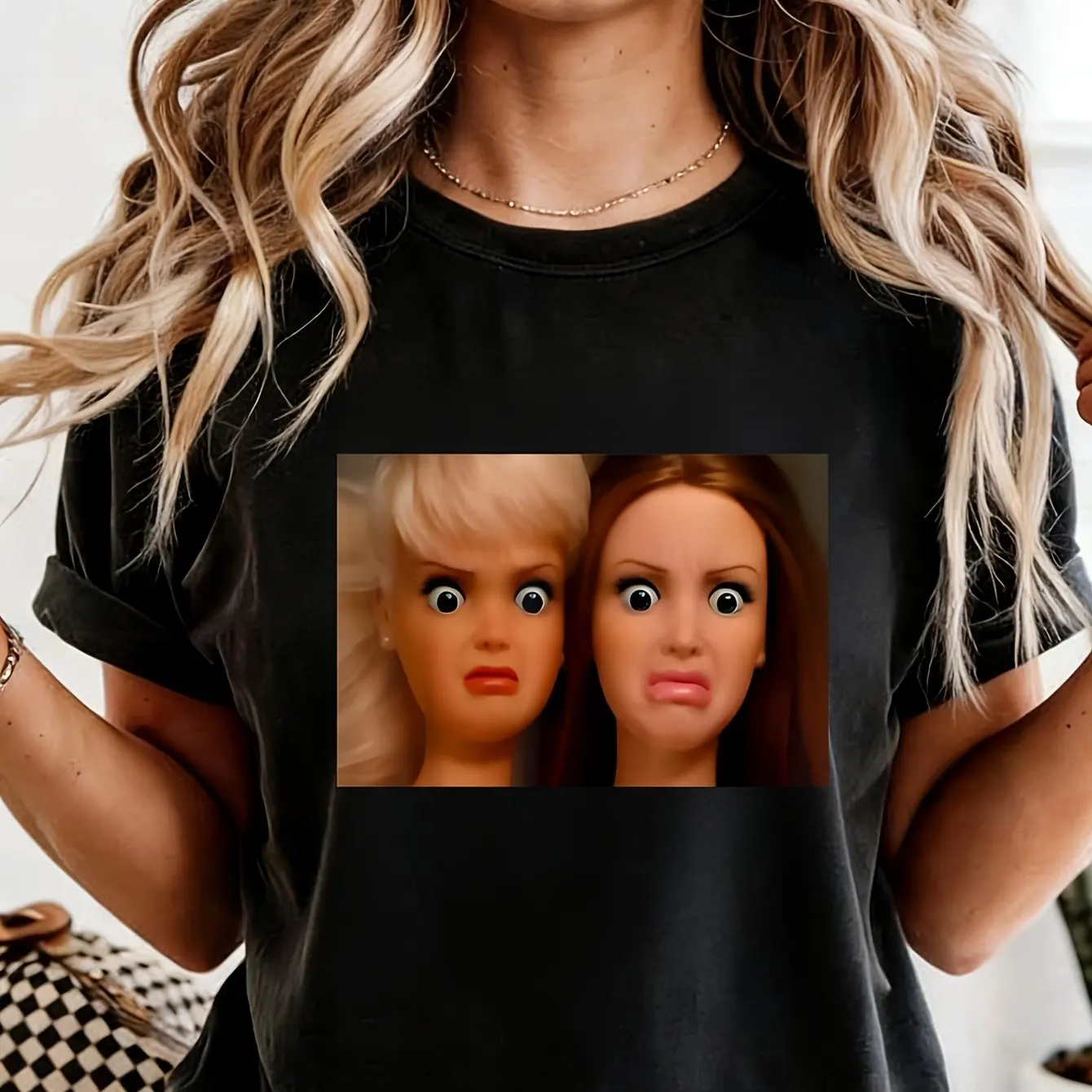 Funny Puppet Face T-shirt Printed T-shirt Fun T-shirt Classic Design Soft and Comfortable High-quality Fabric Must-have T-shirt