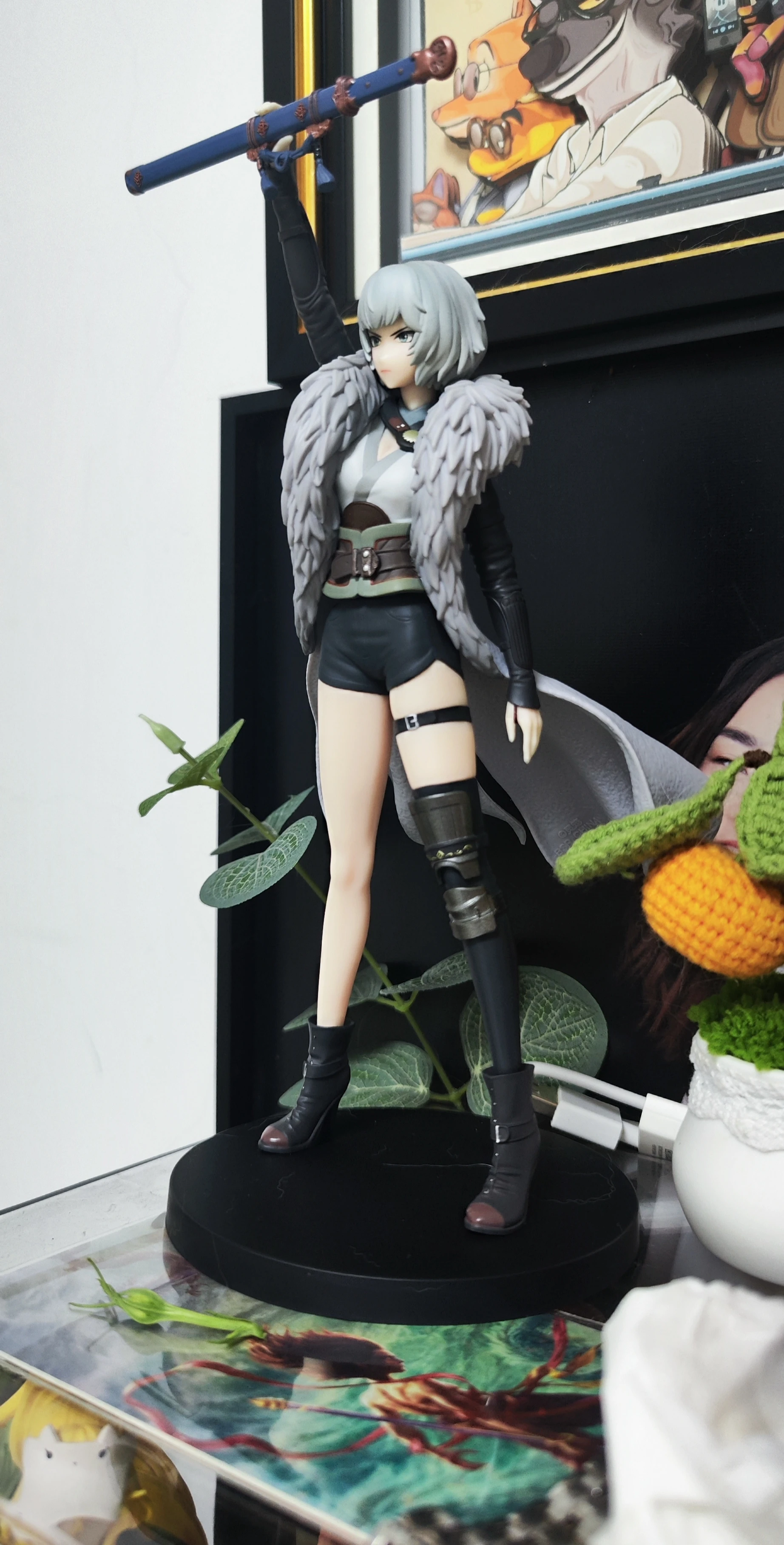 반다이 21cm 인arnation Bai Yuekui 피규어 스탠딩 소드 라이징 애니메이션 모델 장난감 선물 컬렉션 장식 장식품 Pvc