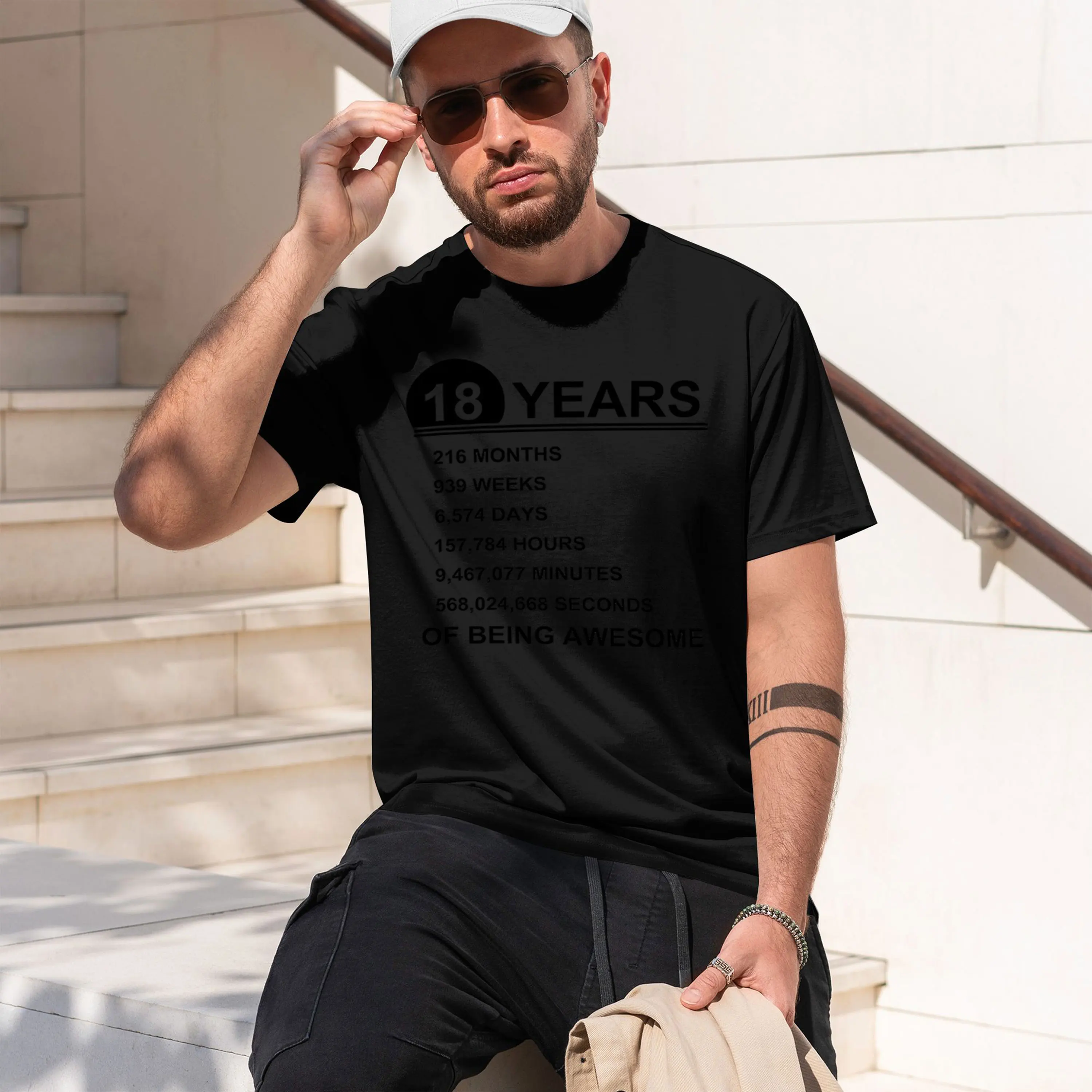 Vintage 18th Birthday Gift Idea T-Shirt 18 Years Old Of Being Awesome Anniversary T Shirt th Present Tops Tees 2026 New Model Me