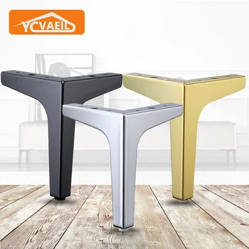 Patas de Metal para mesa de centro, patas de repuesto para muebles, color negro y dorado, para sofá, cama, silla, escritorio, tocador, armario de baño, 4 piezas, 10-17cm