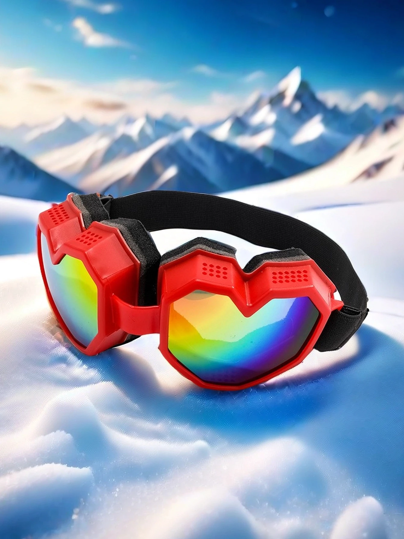 A pair of pc love-shaped sunglasses, wind-proof and ultraviolet-proof glasses, love ski goggles.