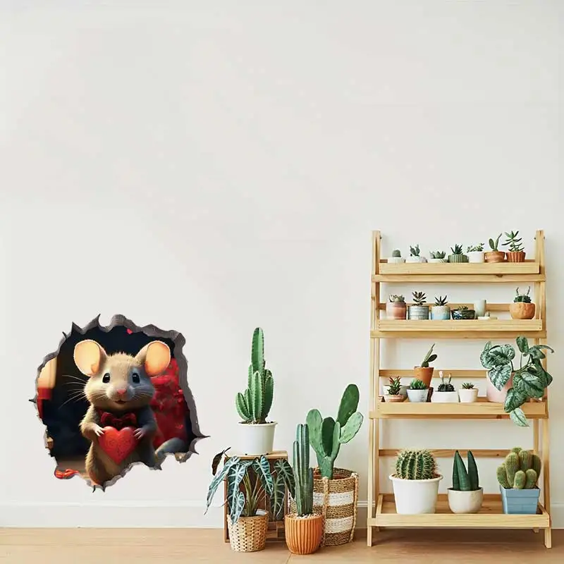 Multiple Styles Creative Cartoon Mouse Hole Wall Sticker Children's Room Living Room Porch Skirting Home Decoration Stickers