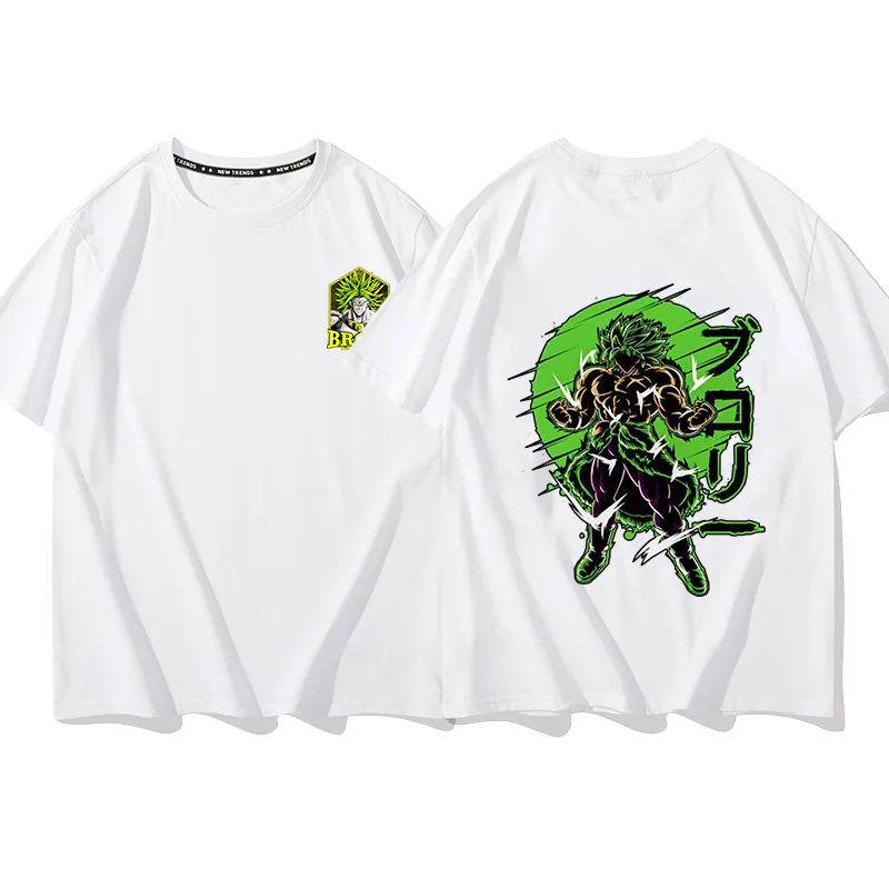 Anime Dragon Ball T-shirt Broli Printed Men's and Women's T-shirt Leisure Sports Street Student Couple T-shirt