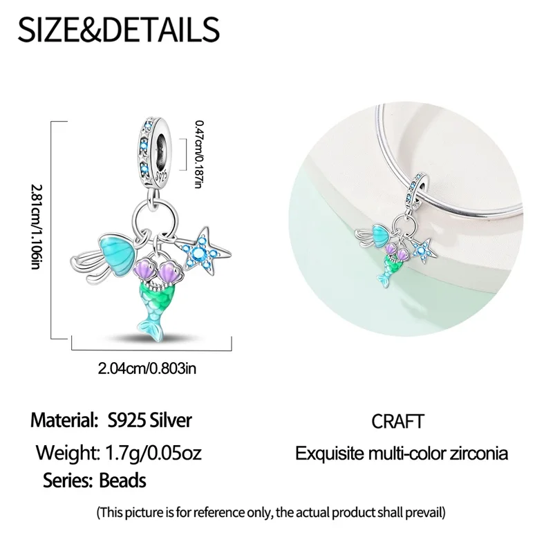 Cute 925 Sterling Silver Spinnable Four Leaf Clover & Butterfly & Swallow Dangle Charm Fits Women Necklace Pendant Birthday Gift