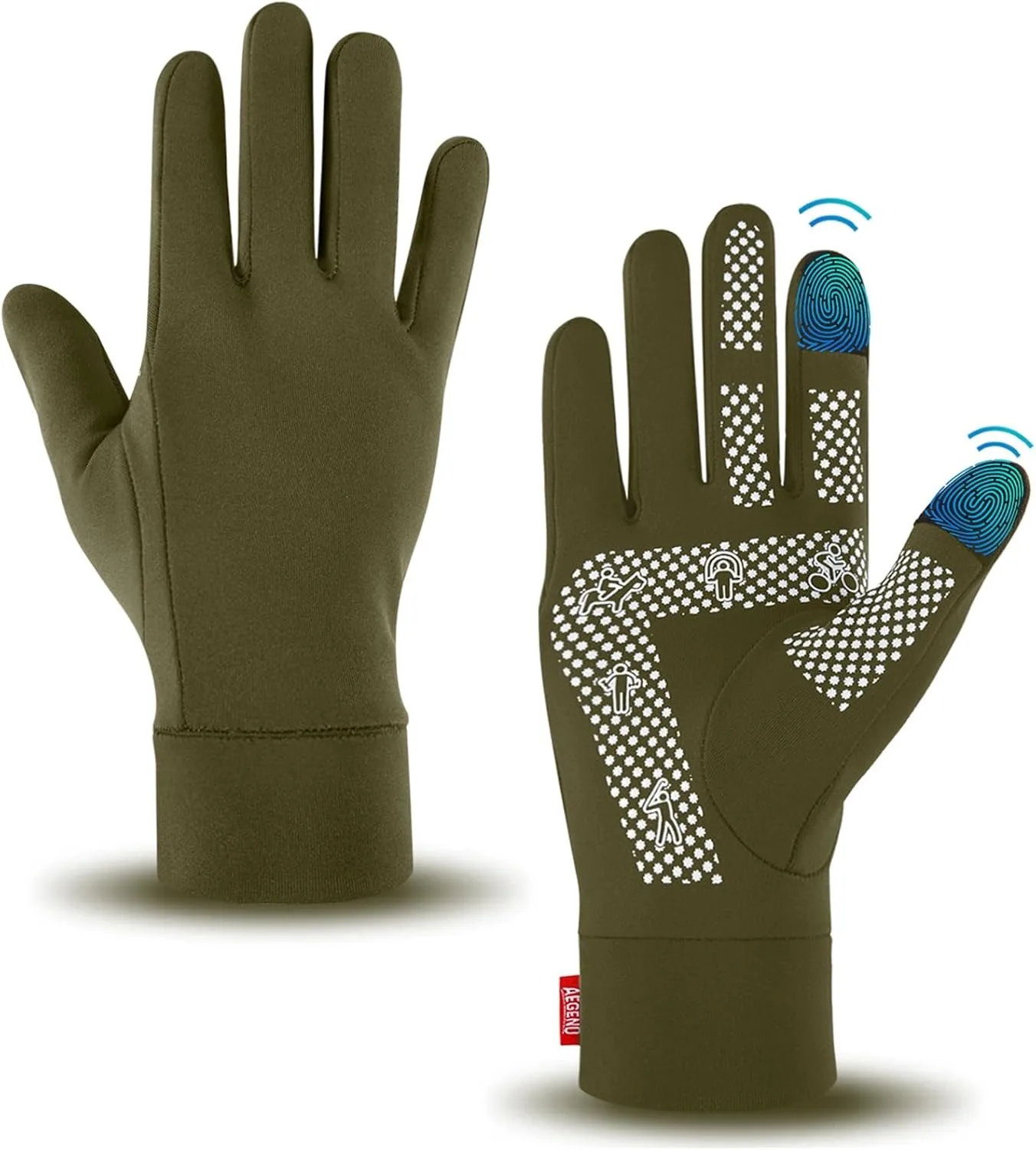 

Aegend Lightweight Winter Gloves for Men Women, Warm Running Gloves Touchscreen Thermal Glove Liners for Cold Weather Driving, C