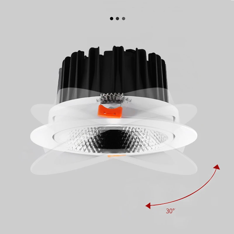 Imagem -03 - Luz Embutida Led Regulável Luz de Teto de Ângulo Ajustável Holofotes Rotadores Iluminação Interior ac 220v 110v 5w 7w 12w 20w