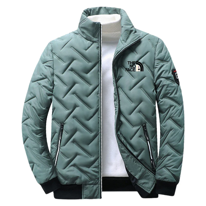 2024 men\'s autumn and winter new brand down cotton jacket with personalized printing, casual and fashionable short cotton jacket