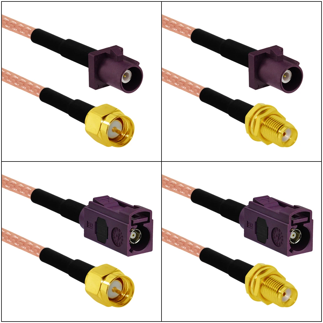 Fakra D Type Male Female Purple To SMA Plug Jack Pigtail Cable Adapter RG316 15cm /30cm/50cm/100cm Wholesale NEW for GPS