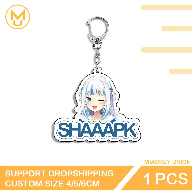 Lovely Peeking Gawr Gura Vtuber Loli High Quality Keyring Versatile Beautiful Double Sided Accessories Trendy Pendant Props