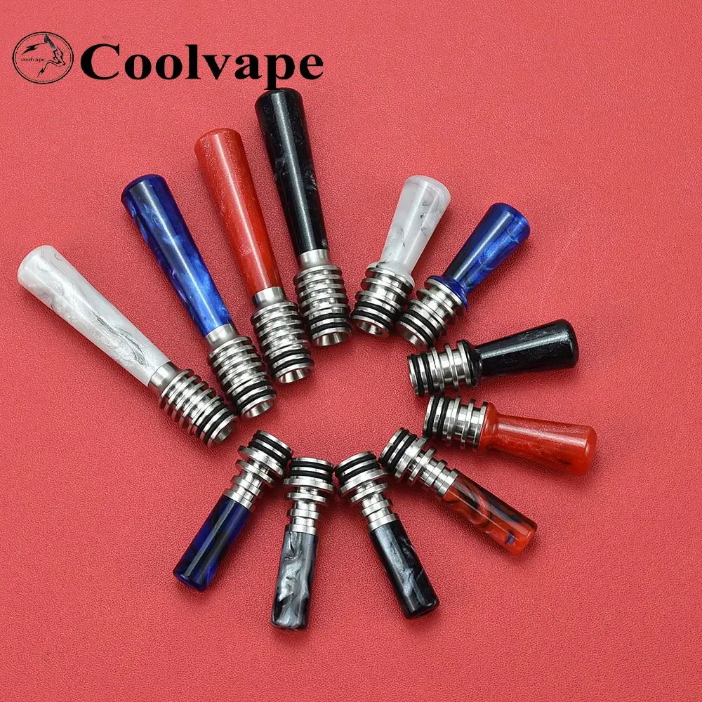 wolfcoolvape PEI 510 MTL Drip Tip Resin Long Mouth Tip Wide Bore 316SS for MTL RDA RTA RDTA Atomizers Vape Accessories