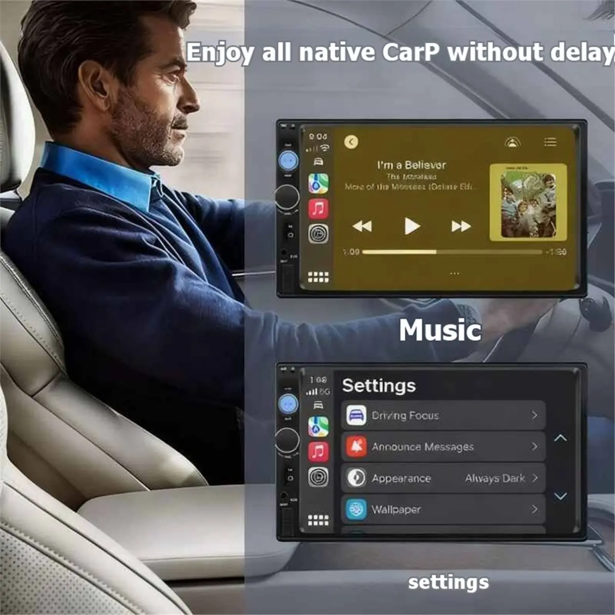 wilwill 2 in 1 Wireless CarPlay Adapter WiFi Bluetooth Smart Box Wired to Wireless Auto Dongle Plug & Multimedia Player Adapter