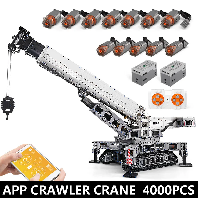 Mould King 17002 Technische Auto Speelgoed De MOC-10123 RC Gemotoriseerde Kraan Liebherr LTR 11200 Truck Model Bouwstenen Kindercadeaus