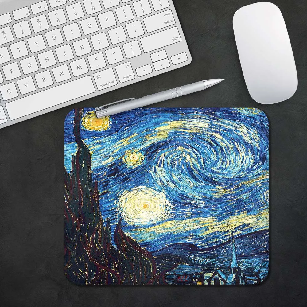 

Van Gogh Starry Sky Art Gaming Mouse Pad XS Small Mousepad For PC Gamer Desktop Decoration Office Mouse Mat Deskmat Rug