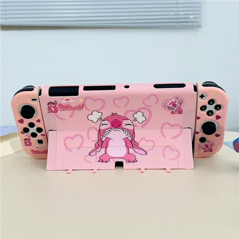 Новый жесткий чехол со стежком, чехол для зарядной док-станции, защитный чехол для консоли Switch Oled NS, защитная пленка с кристаллами