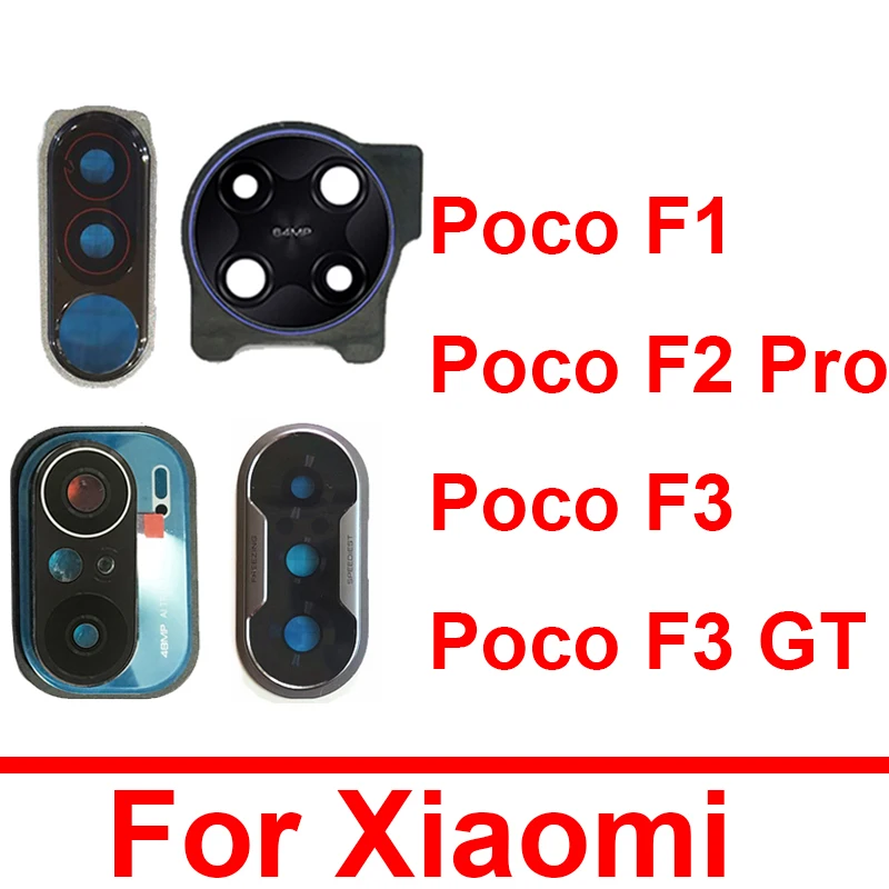 

Back Camera Lens Glass Cover Frame For Xiaomi Poco F1 F2 Pro F3 GT Main Rear Camera Lens Cover Frame+Sticker Reapir Parts