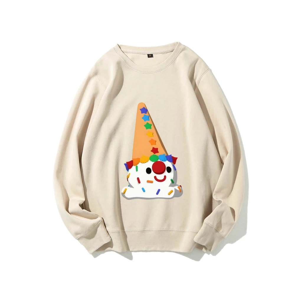 

Graphic Hoodie Clown Ice Cream Hoodie Premium Cotton High Quality Oversize Hoodie Colorful Clown Cone, Fun Y2K Style
