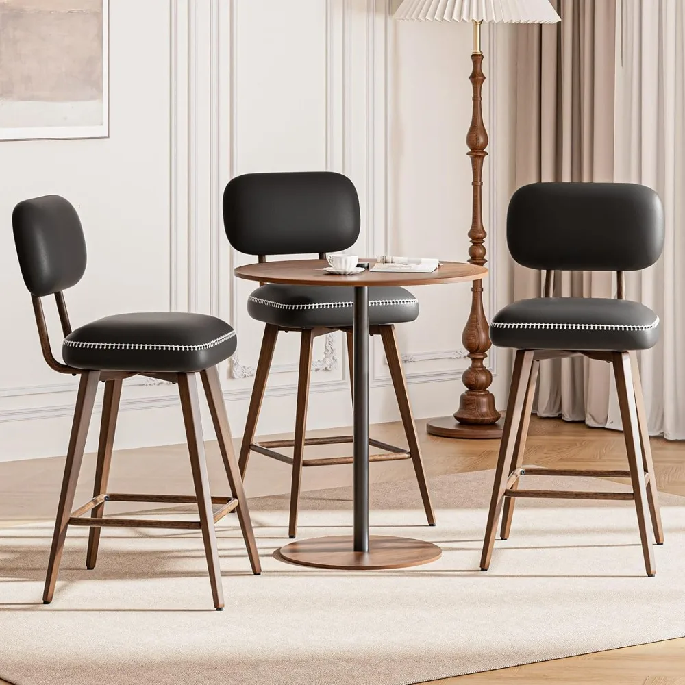 Barhocker aus PU-Leder, 2er-Set oder 3 oder 4er-Set, moderner Barhocker für Kücheninsel-Barmöbel, hohe Barstuhl-Rückenlehne