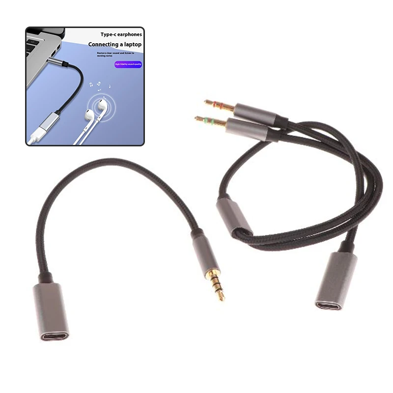 1Pcs Phone Tablet PC Accessories With USB C Port Cable Conversion Earphone Microphone 3.5mm Male To Type-C Aux Audio Adapter