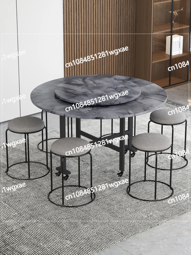 A Multi-functional Folding Round Table for 15 People At A Family Gathering.