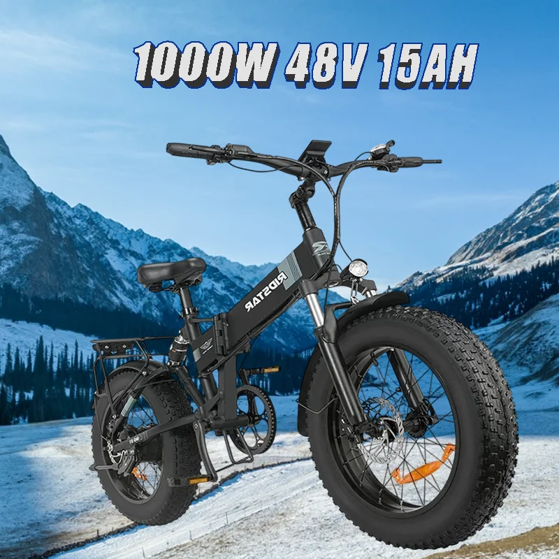 Ridstar H20 E-bike 1000w urban commuter Off-road Tyre Electric bike adult 48V 15ah Latest full suspension electric mountain bike image 2