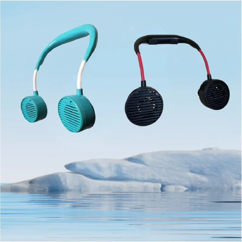 

New neck hanging fan rechargeable silent bladeless dormitory lazy fan sports outdoor gift mini small fan