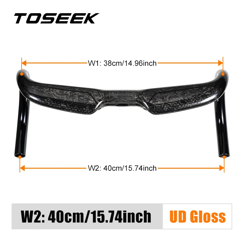 TOSEEK TR30 Bike Carbon Road Stuur 380/400/420/440mm UD Matt Interne Routing Road fietsstuur Fietsonderdelen