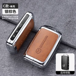 Metal Leather Car Remote Key Case Cover For Mazda 3 6 Cx30 MX30 Cx9 x9 Cx5 x5 Cx8 MX5 ss30 Protector Holder Fob Bag Accessories