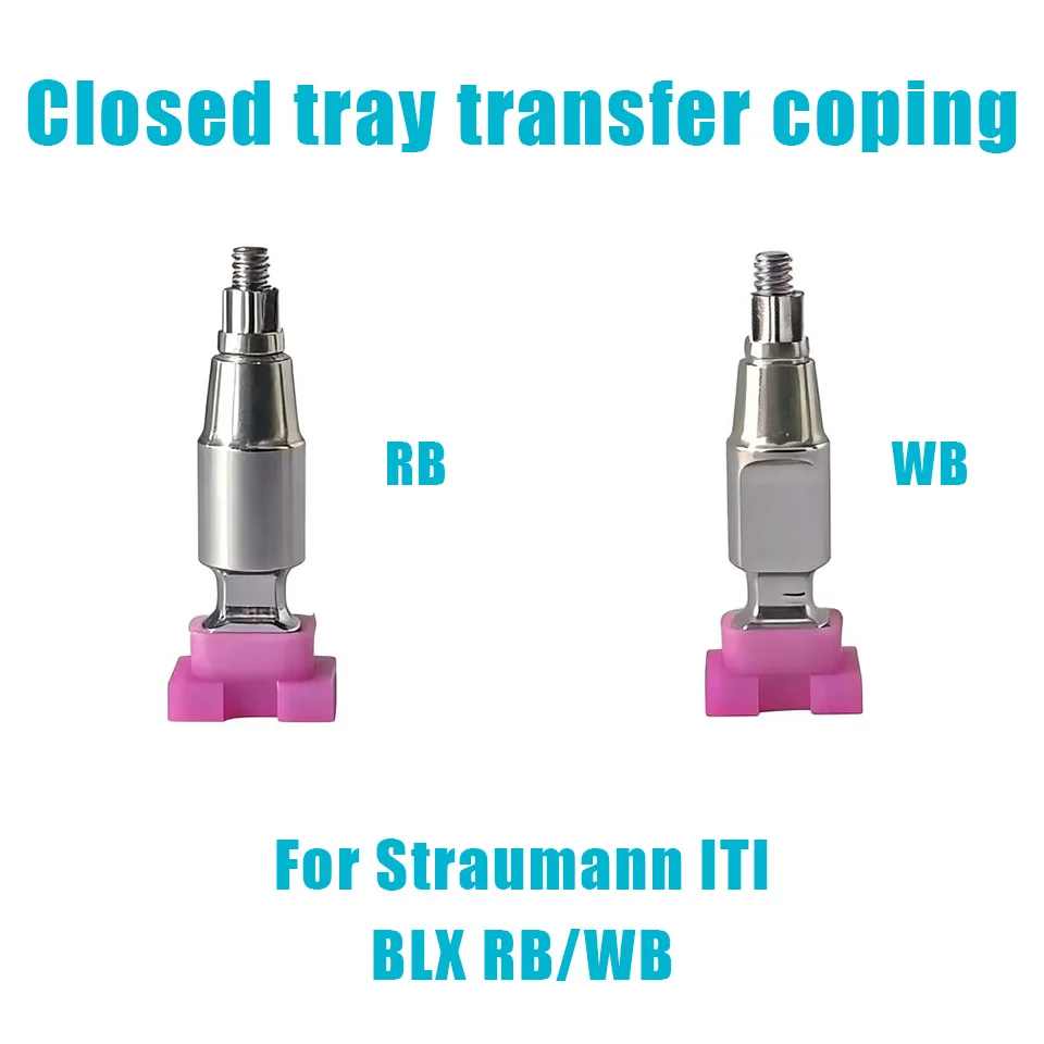 5Pcs Dental Implant Closed Tray Transfer Coping Compatible with Straumann ITI BLX RB WB System Indirect Pick Up Components
