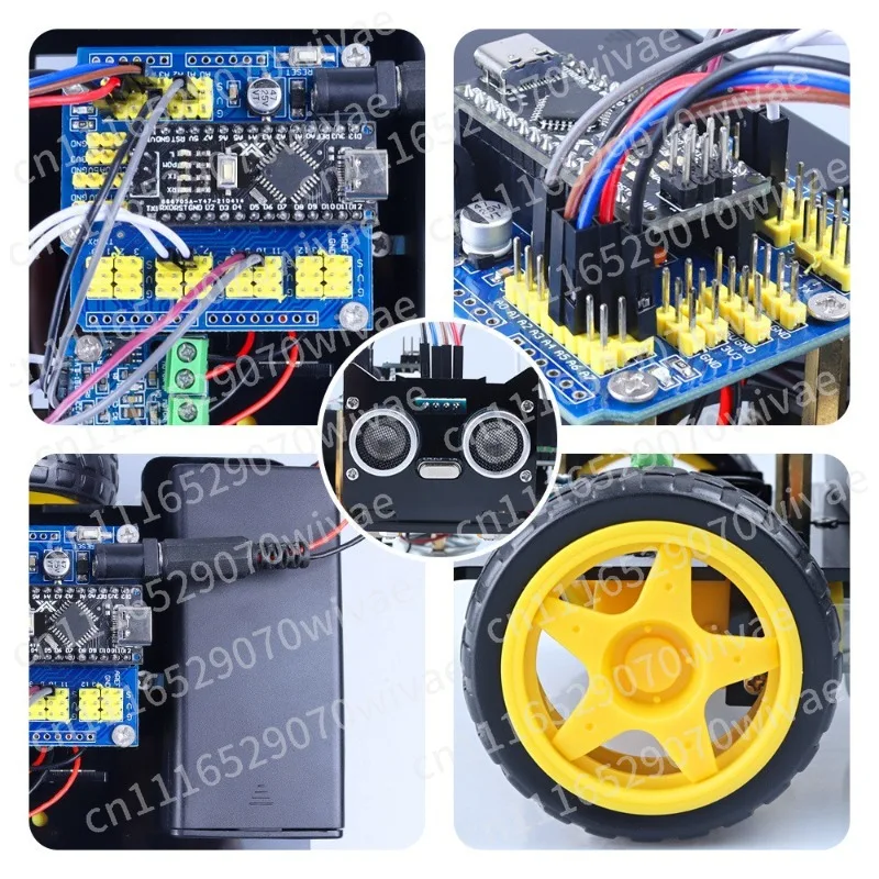 Ultrasonic Module Obstacle Avoidance Car Robot Starter Kit MINI DIY Smart Car Robot Kit