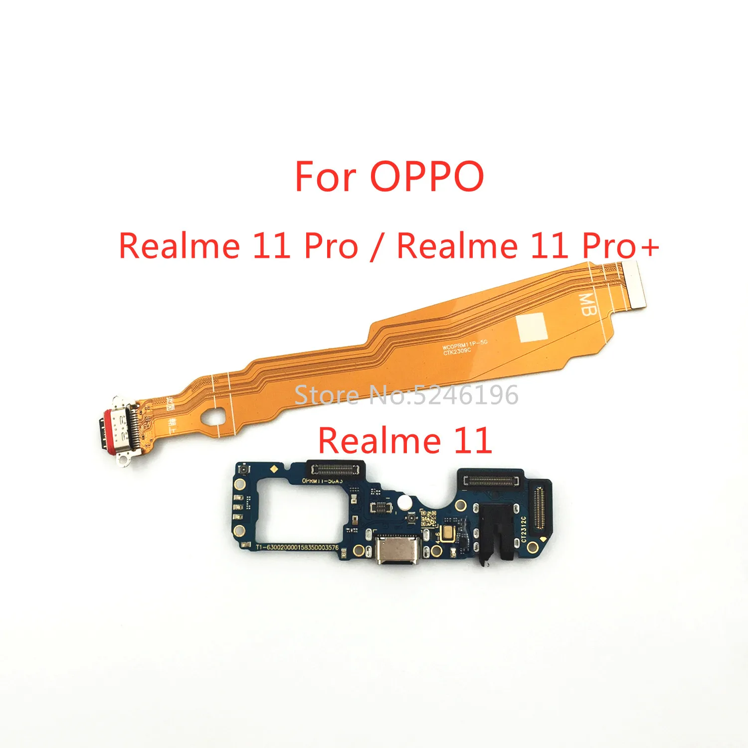 1pcs USB Charging Port Charger Flex Cable For OPPO Realme 11 Pro 5G OPPO Realme 11 Pro+ Plus 5G Base Connector Replace Part