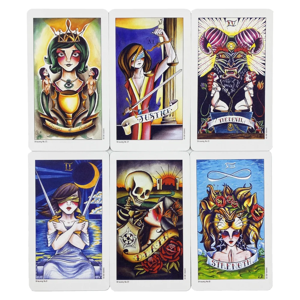 Eight Coins Tattoo Tarot Cards A 82 Deck Oracle English Visions Divination Edition Borad Playing Games