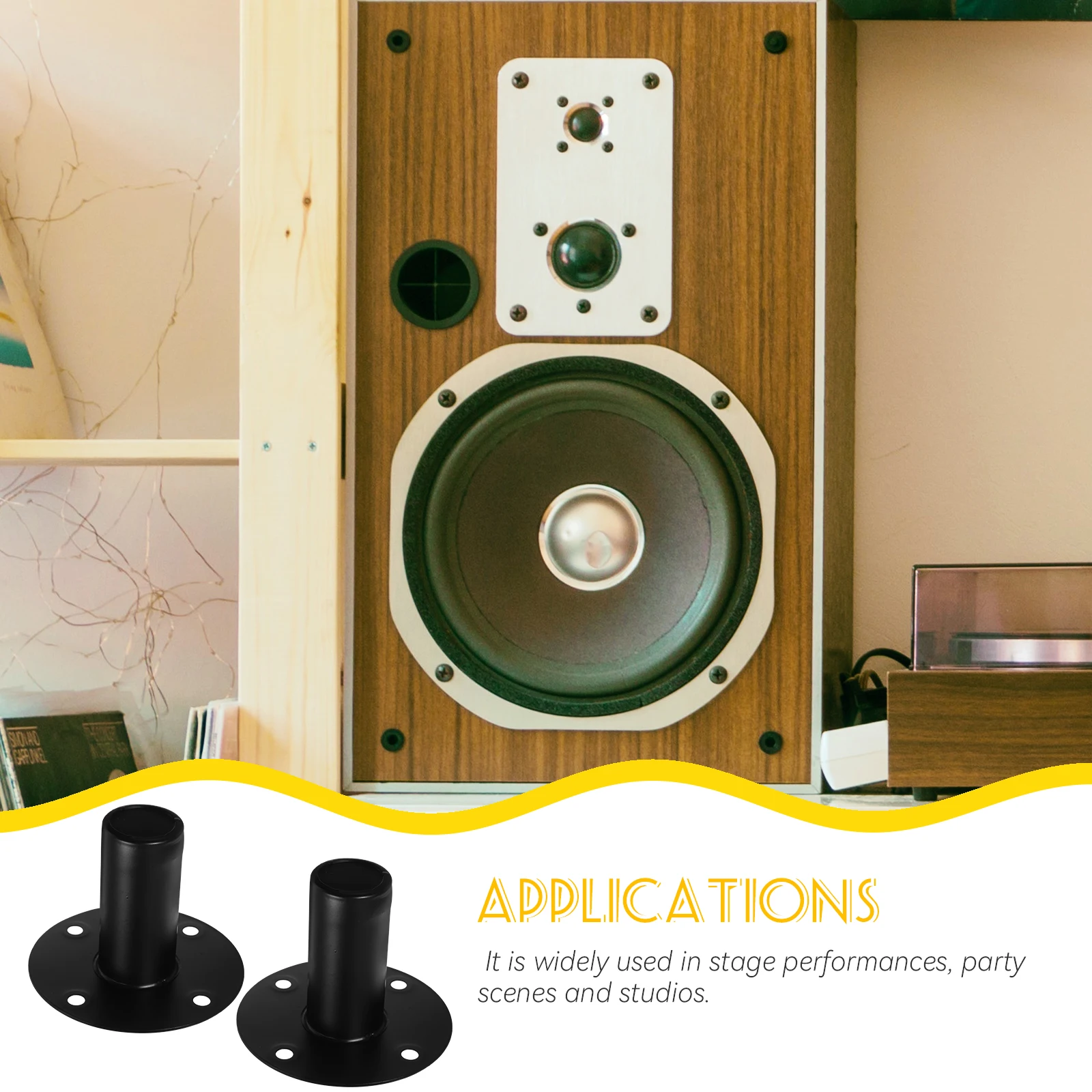 

Aluminum Speaker Stands 2pcs Heavy Duty Floor Supports for Bookshelf Surround Sound Speakers Mounting Base Bracket