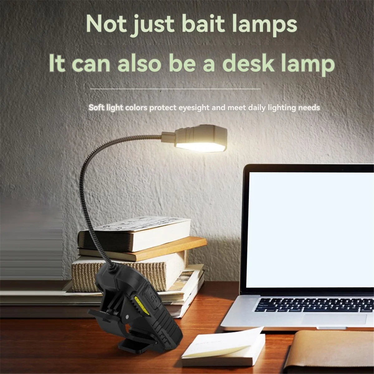 ABST Clip on Light Rechargeable Reading Light with Motion Sensor Lamp with Power Indicator for Reading Camping Fishing