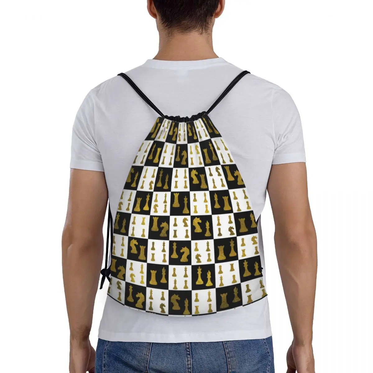 Sacs d'échiquier et de pièces explorez ecs dorées pour hommes et femmes, sacs à dos d'entraînement portables, sac de sport de gym, motif de proximité, Wstring