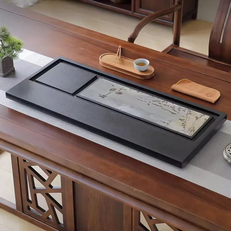 

Kitchen Serving Tea Tray Luxury Decorative Accessories Stone Office Drainage Chinese Tea Tray Living Room Bandejas Home Products