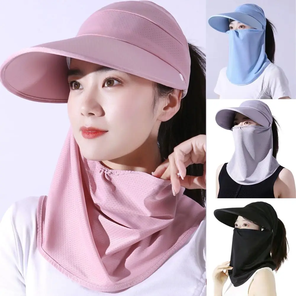 

Sunscreen Summer Hat Anti-UV Vacation Hat Outdoor Sport Sunhat Face Cover Foldable Breathable Neck Protection Sunshade Visors