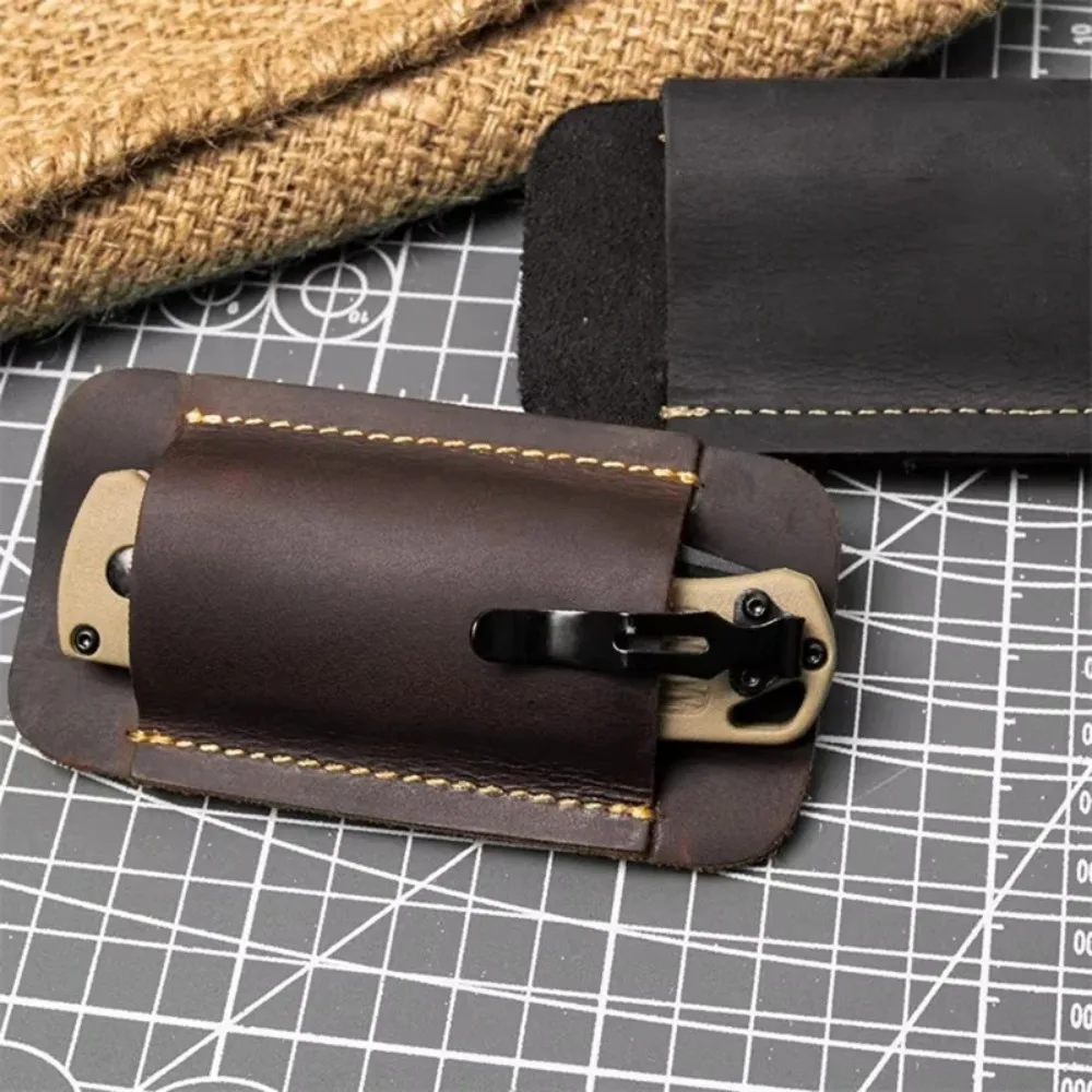 PU-Leder Klappmesser-Etui Outdoor Taktische Tasche Taschenlampen-Aufbewahrungstasche für Camping, Wandern und andere Outdoor-Aktivitäten 1 Stück – Detail 3