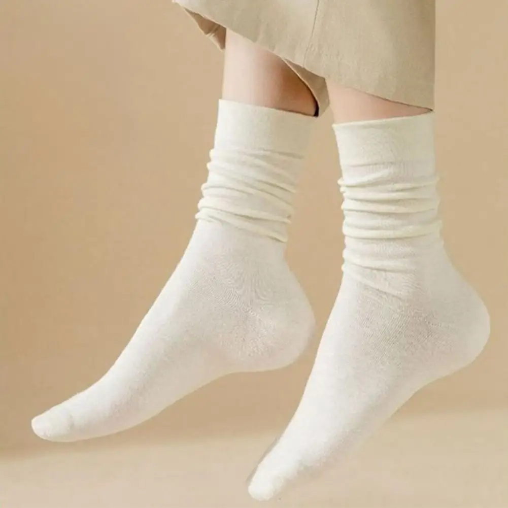 

Stretchy Fall Socks Cozy Mid-tube Women's Winter Socks Knitted Thick Warm with Anti-slip Elastic for Cold Weather Comfort Unisex