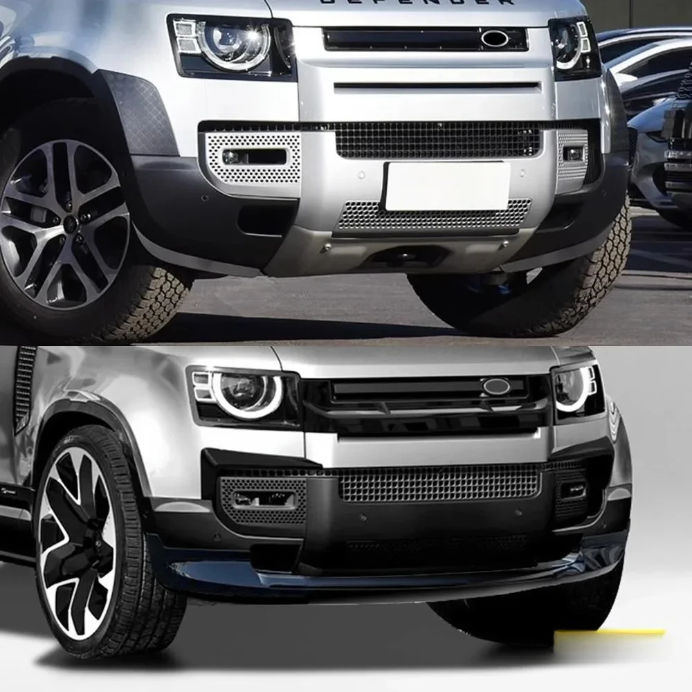 Pour Land Rover Defender 90/110 2020 - 2023 haute qualité ABS noir pare-chocs avant lèvre couteau à vent Spoiler protecteur couvercle corps Kit
